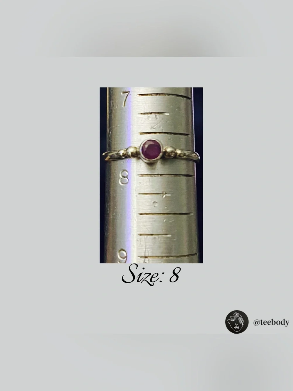 VTG NWT 925 Sterling Silver Amethyst Bezel Ring Dainty